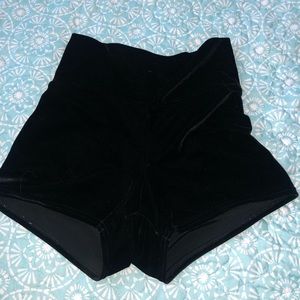 Coquetry clothing velvet high waisted shorts